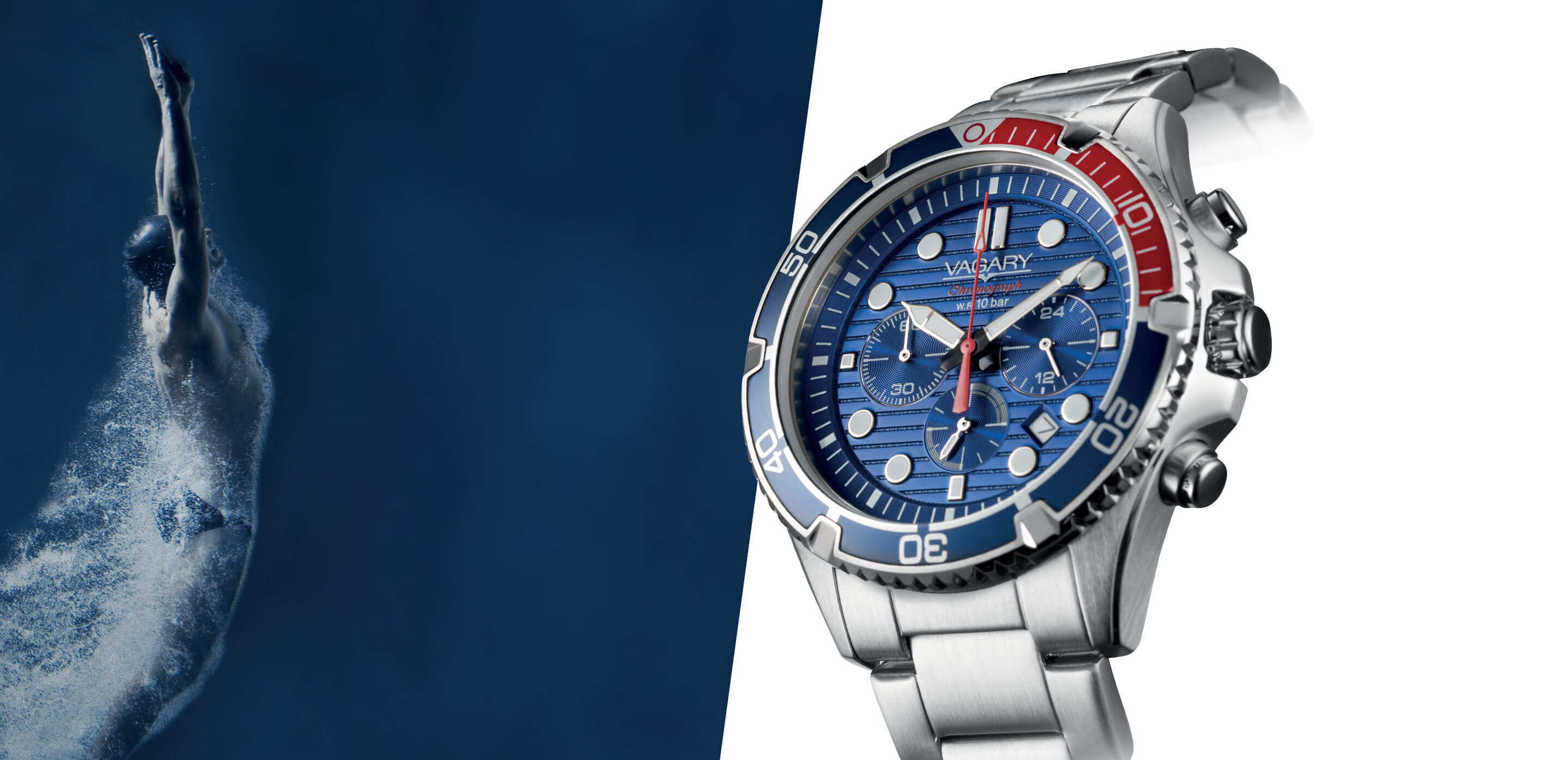 Vagary By Citizen Orologio Uomo Automatico Gear Matic - Quadrante Blu Ghiera Girevole - Acciaio 43mm Ref. IX3-416-71
